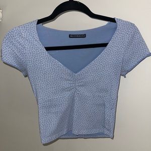 RARE PRINT brandy melville gina top blue & white